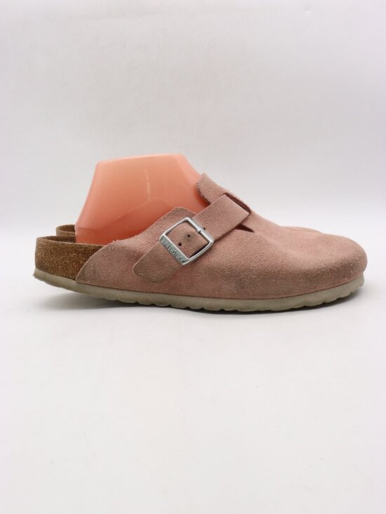 Birkenstock Shoes - Birkenstock Boston Pink Suede Men's 9 Womens 11 Slip-On Clogs Soft Footbed Strap